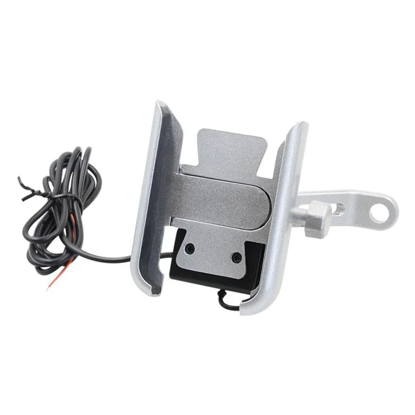 Convenient Max Maxb Motorcycle Handlebar Aluminium USB Charging Mobile Phone Holder GPS - Silver Reliable