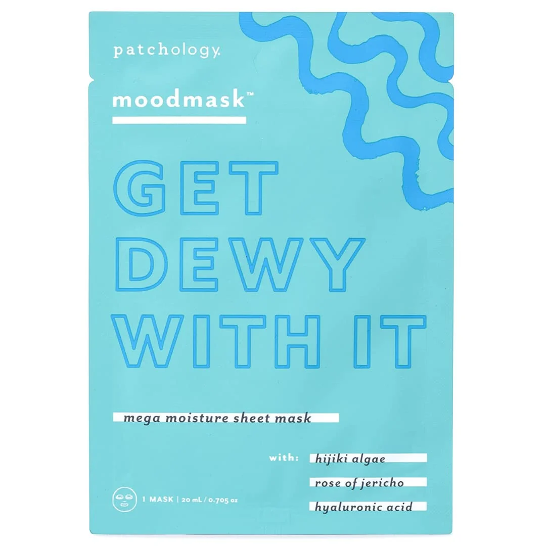 Official Patchology Moodmask Get Dewy With It Facial Sheet Mask - Men and Women Face Masks Skincare Sheet for Moisturizing Hydrating and Dewy Skin - Advanced