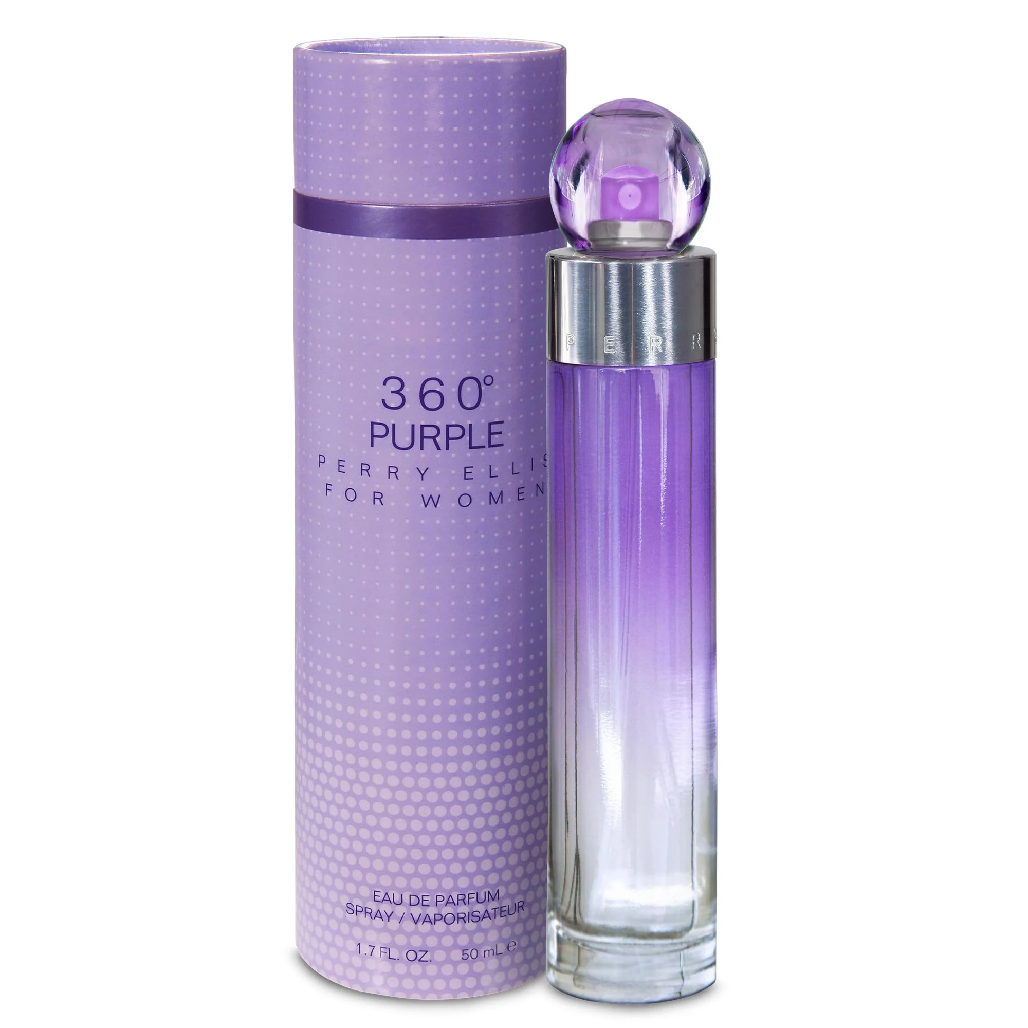 Genuine Perry Ellis 360° Purple Eau De Parfum Spray for Women - Perfume for Women Fruity Floral Fragrance EDT Designer Scent for Her Long Lasting - 1.7 Luxury