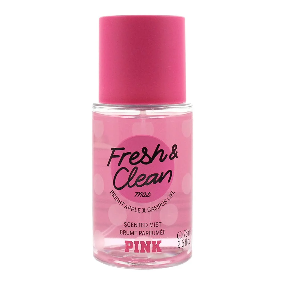Fashionable Pink Fresh and Clean Body Mist by Victorias Secret for Women - 2.5 oz Body Mist Trendy