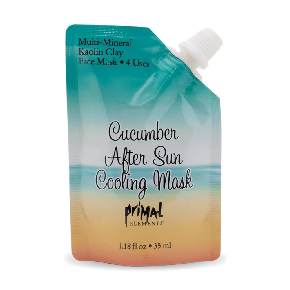 Premium Material Primal Elements Face Mask Clay Mud Facial Treatment Multi-Use Package 1.18 oz - Cucumber After Sun Smooth