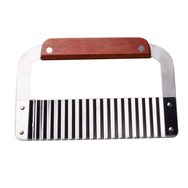 Soft Max Maxb Hardwood Handle Stainless Steel Wavy Slicer Wax Vegetable Soap Cutter Reusable