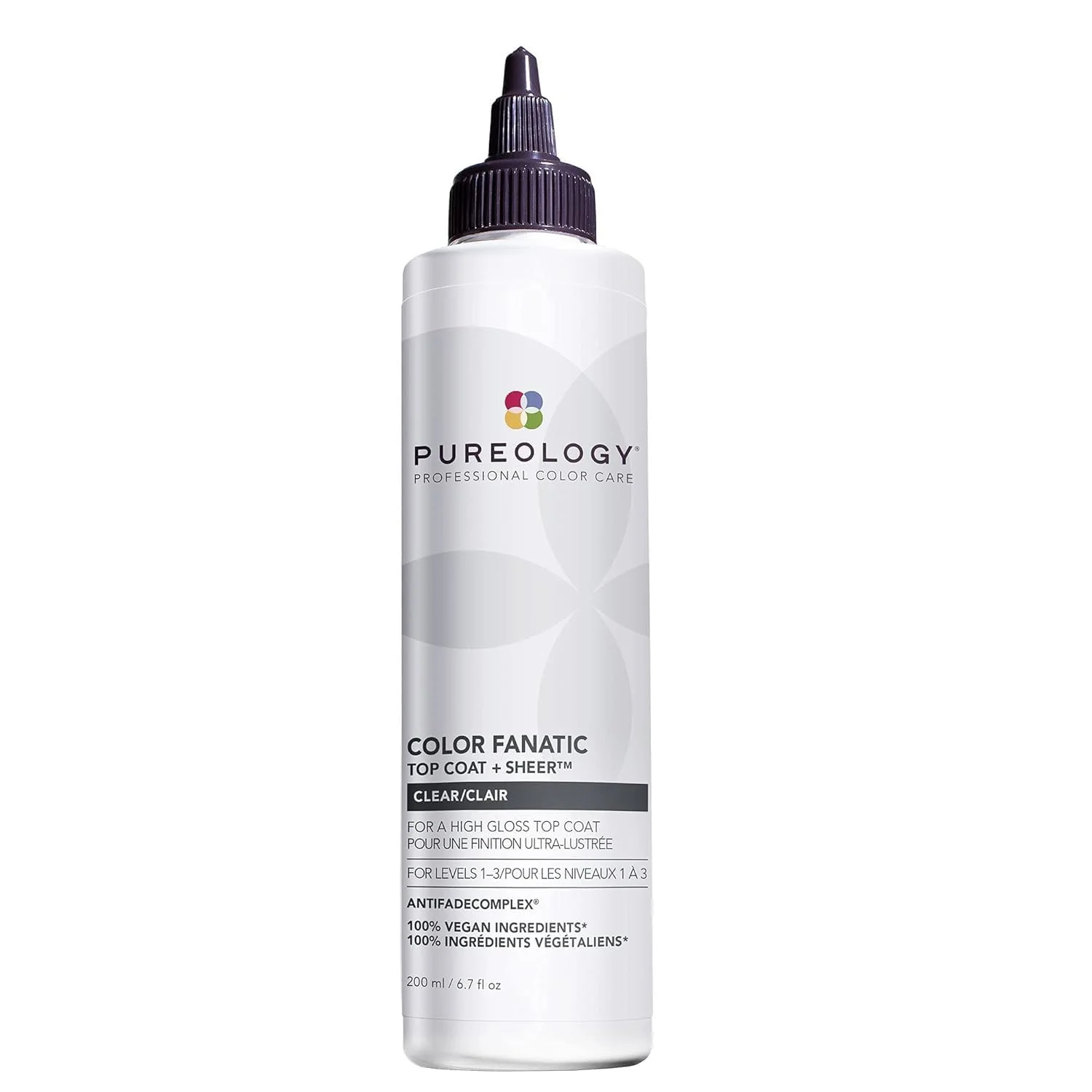 Trendy Pureology Color Fanatic Top Coat Sheer Clear Hair Toner Hair Gloss Treatment Clear Hair Glaze for Brunette Black Hair 6.7 Fl Oz Smooth