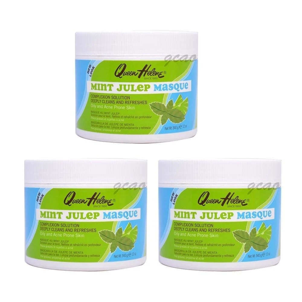 Outstanding Queen Helene Jar Mint Julep Masque for Oily and Acne Prone Skin Deeply Cleans and Refreshes 12 Ounce - 3 Pack Flexible
