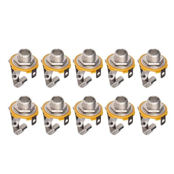 Solid Max Maxb 10 Pieces 1 4 Jack Socket - Electric Guitar Output Jack - 1 4 Jack Socket Smooth