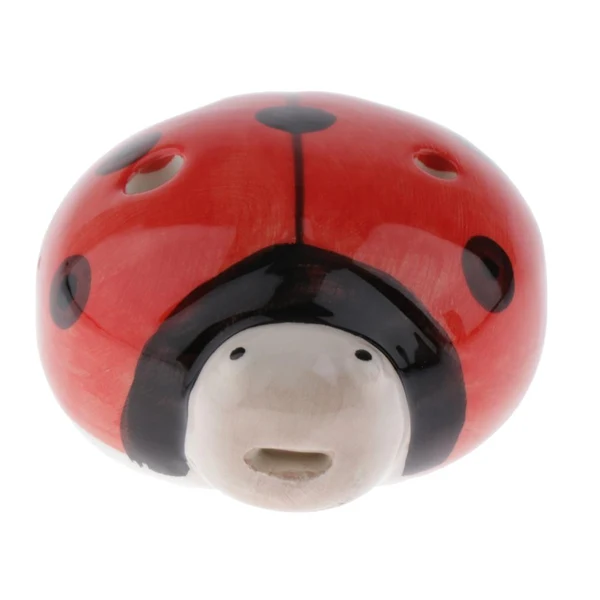 Reliable Max Maxb 6 Hole Soprano C Kettle Style Ocarina Ceramic Flute for Beginners Red Solid
