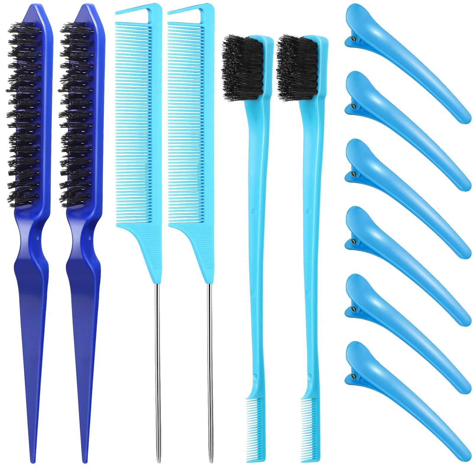Specialty Remerry Hair Brush Set 12 Pieces Nylon Brushes for Women Girls - Including 3 Row Salon Teasing Brush Double Sided Hair Edge Brush Smooth Comb Exceptional