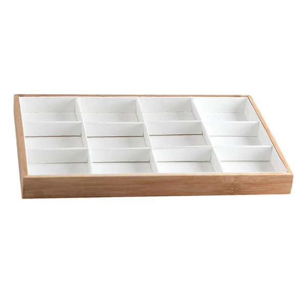 Trendy Max Maxb Bamboo Wood Jewelry Display Stand for Pendant Necklace White 12 Grids Elite