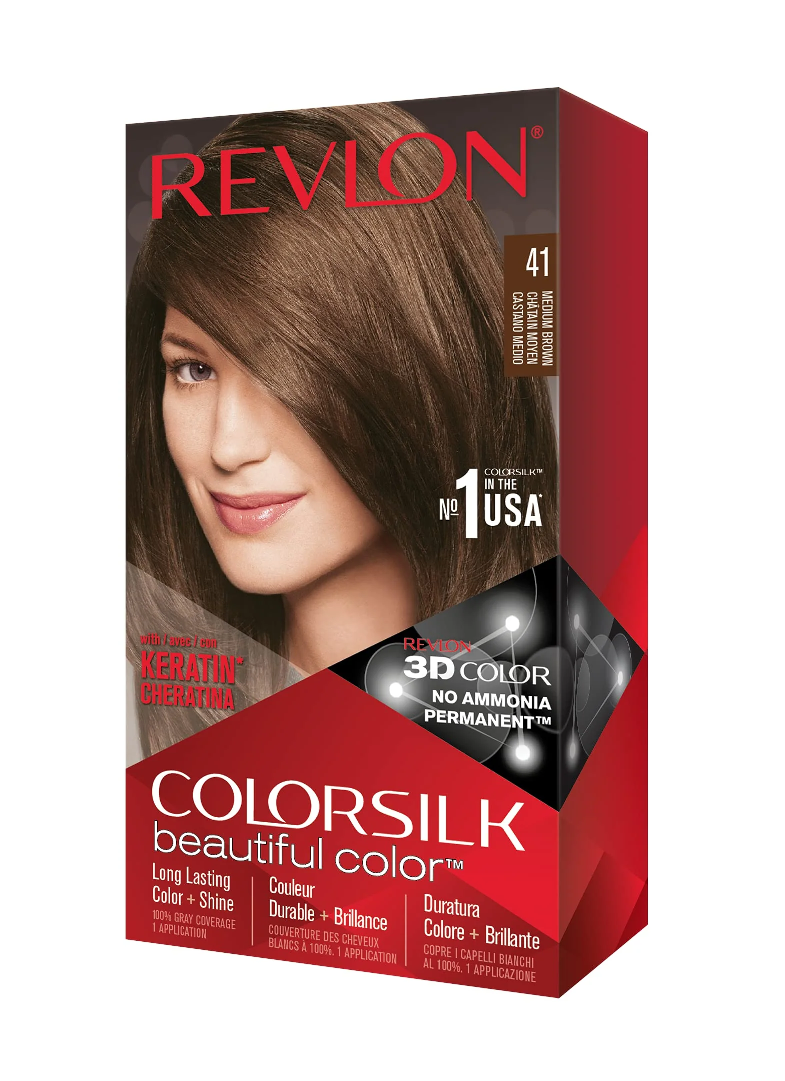 Solid Revlon ColorSilk Haircolor Medium Brown Pack of 3 Artisan