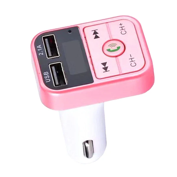 Reliable Max Maxb Wireless Bluetooth CarFM Transmitter Support TF Card Dual USB Charger Pink Quality