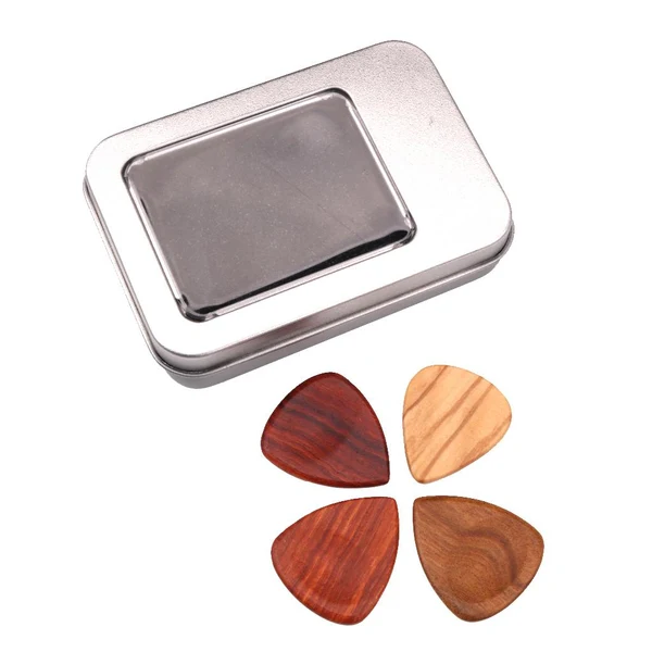Prestigious Max Maxb Red Sandalwood Guitar Picks Plectrum w Case Vintage Style Guitar Parts Contemporary