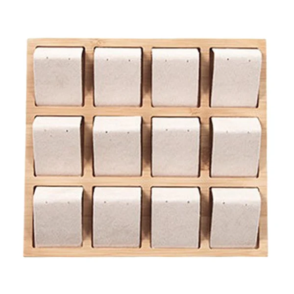 User-Friendly Max Maxb 12pcs Earring Card Holder with Tray for Jewelry Accessory Display Beige Trendy