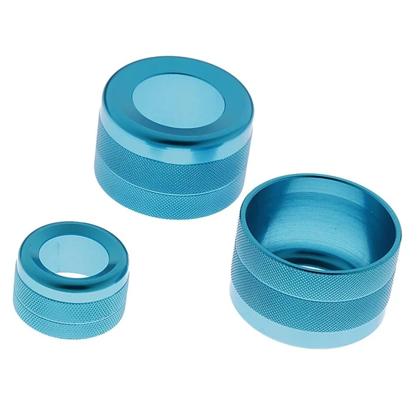 Refined Max Maxb 3 Pieces A C Control Radio Volume Knob Ring Trim for BMW 1 2 3 Series Blue Detailed