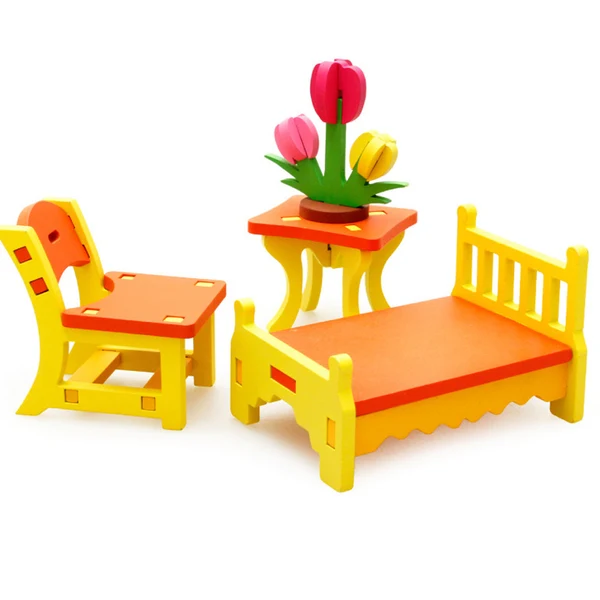 Superior Max Maxb 3D DIY Dolls House Assembly Furniture Toys-Bedroom Kit Authentic