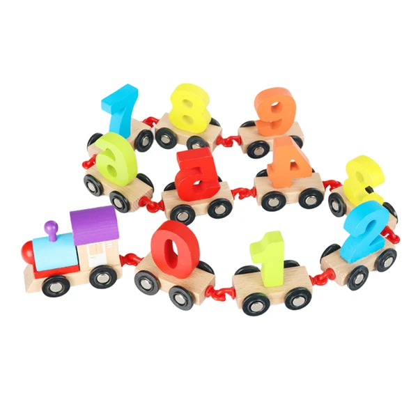 Authentic Max Maxb Wooden Train Carrige Cars Playset Kids Mini Numbers Train Toys Gift Sustainable