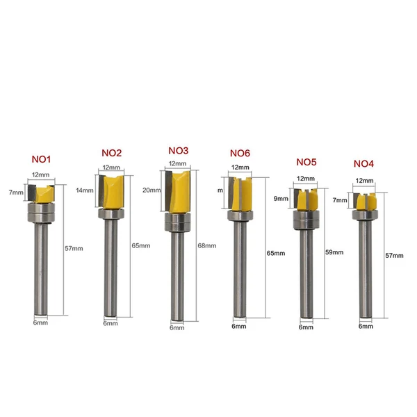 Trendy Max Maxb 6mm Woodworking Milling Cutter Slotting Cutter with Bearing Trimming Tool 3 Reliable