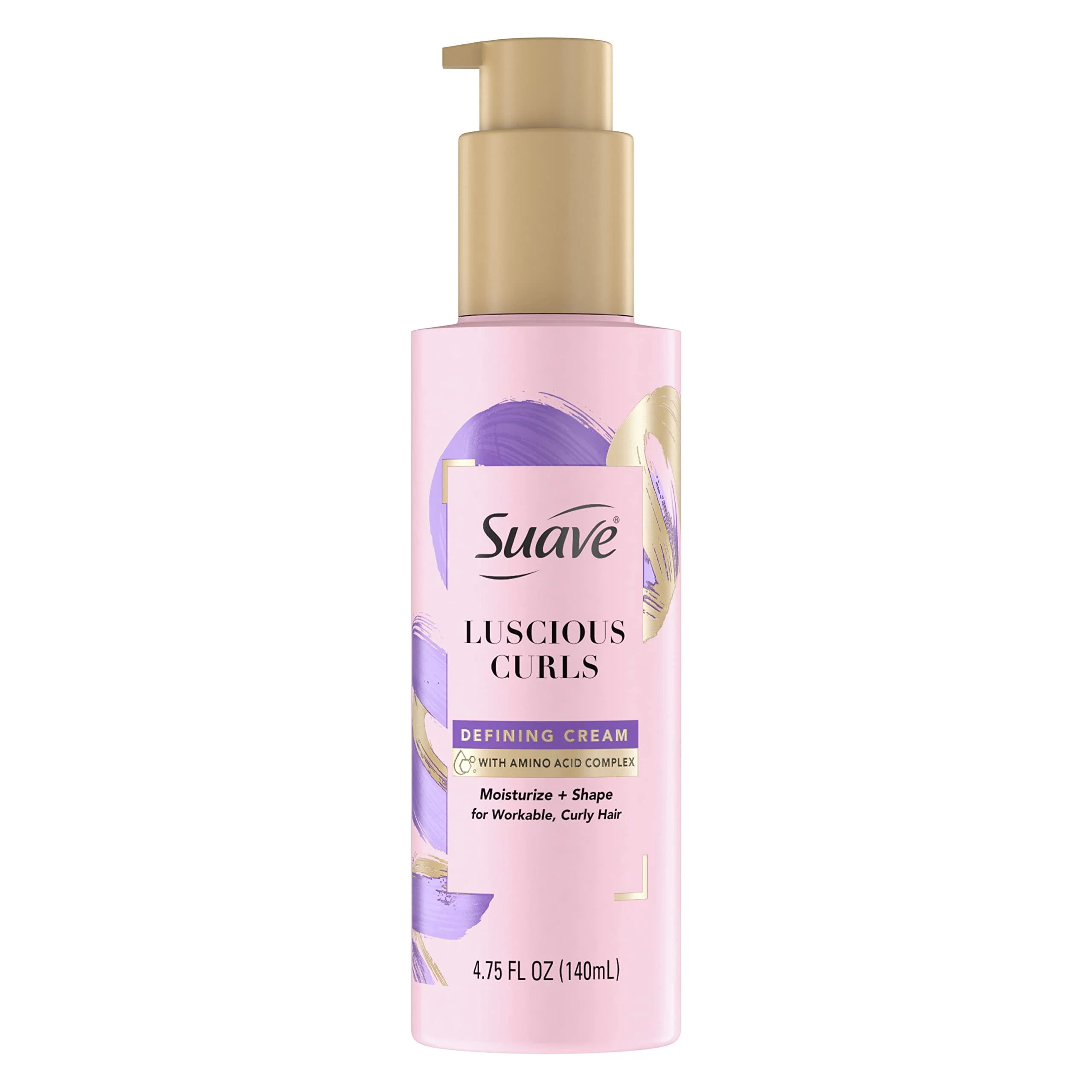 Superior Suave Pink Luscious Curls Styling Cream Hair Cream for Luscious Curls Curl Defining Cream with Amino Acid Complex 4.75 oz Prestigious