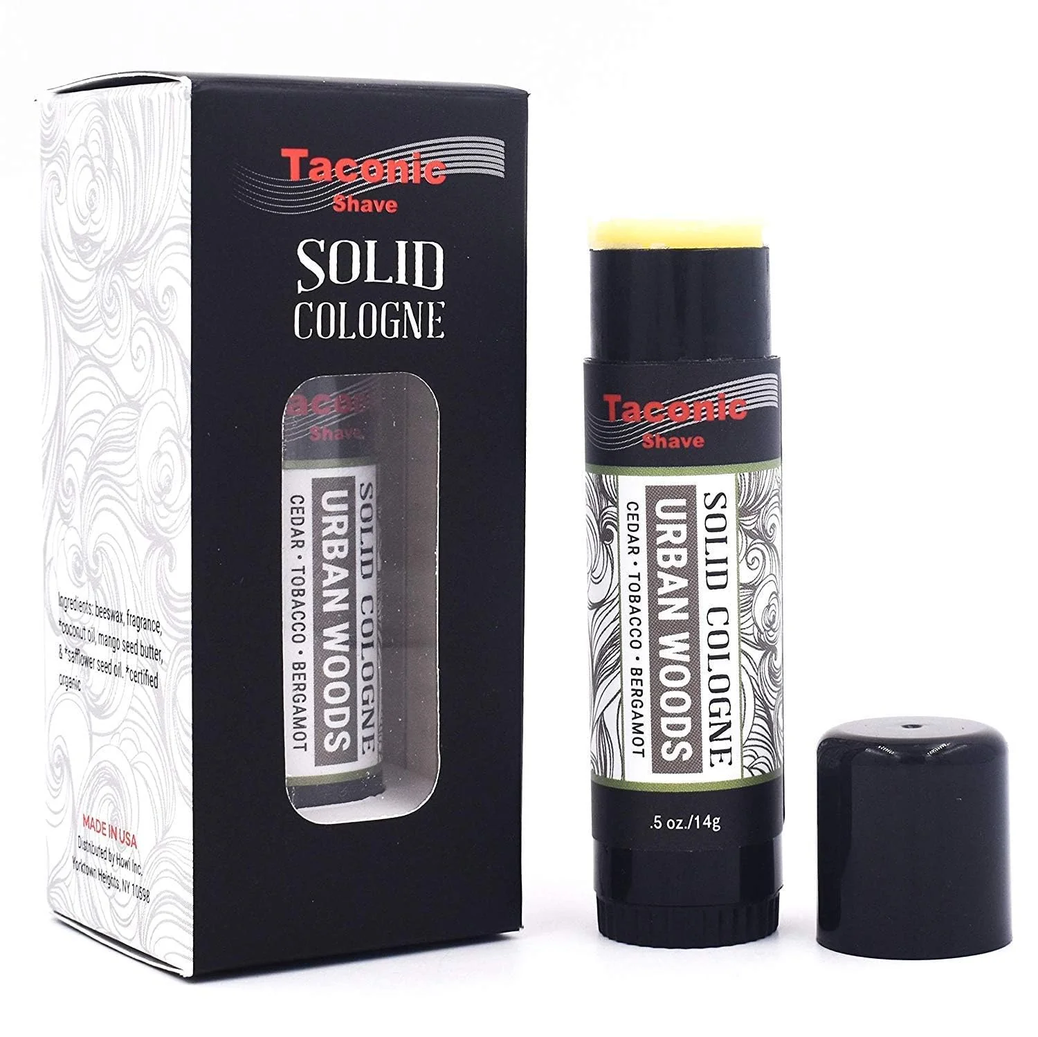 Classic Taconic Shave All-Natural Urban Woods Scent Men's Solid Cologne - Portable and Easy to Apply - Artisan Made in the USA Pure