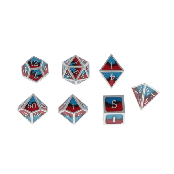 Elite Max Maxb Polyhedral Dice Multi-sided Metal for Dragon Scales DnD Pathfinder RPG Dices red black blue Trendy