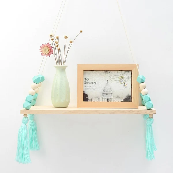 Pure Maxbell Maxbell Wall Hanging Wooden Shelves Floating Wall Shelf Home Decor 1 Layer - Green Organic