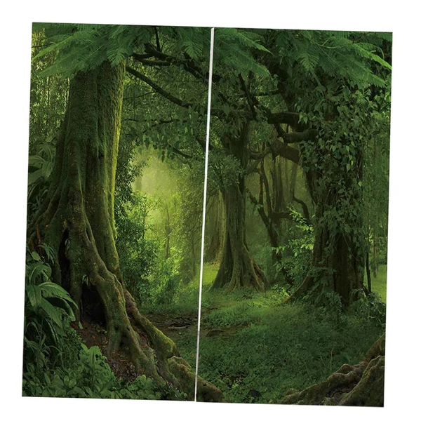 Versatile Max Maxb Charming Scenery Printed Window Curtains Drapes Silent Forest Reliable