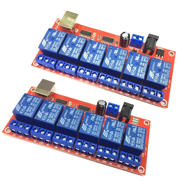 Optimized Max Maxb 6 Channel USB Relay Module Board Optocoupler Computer Control For Arduino 12V Green