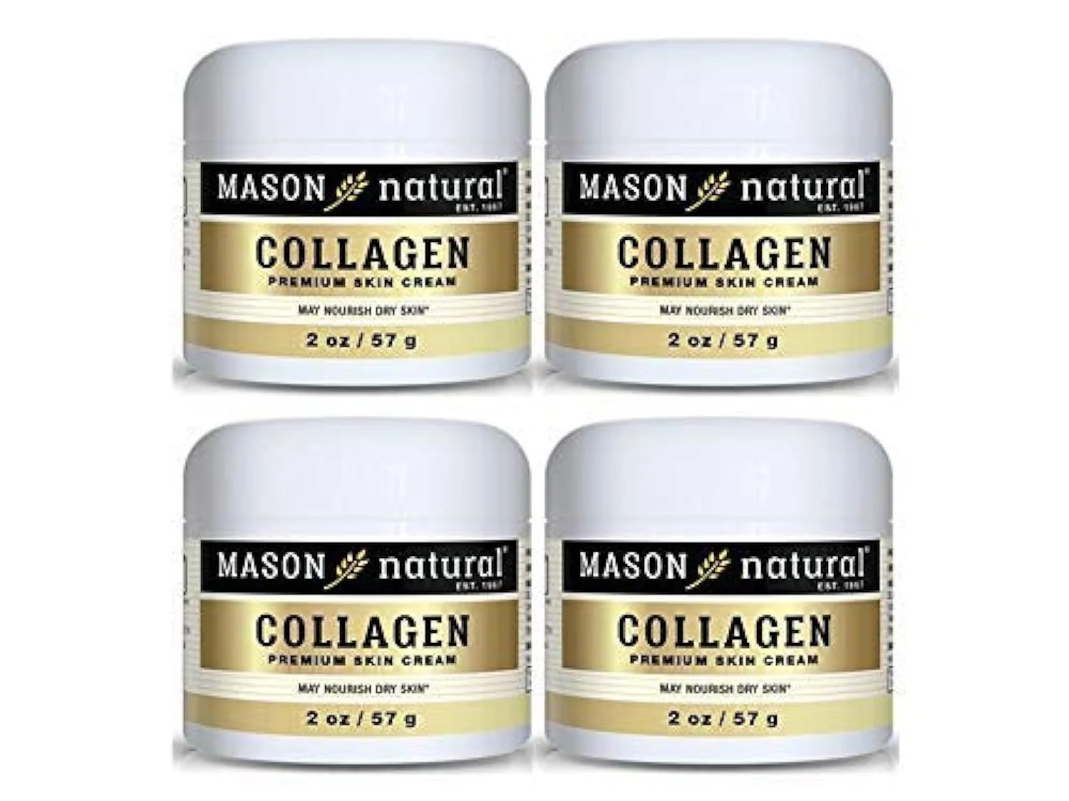 Durable MASON NATURAL Collagen Premium Skin Cream - Anti Aging Face and Body Moisturizer Intense Skin Hydration and Firmness Pear Scent Paraben 2 OZ Classic