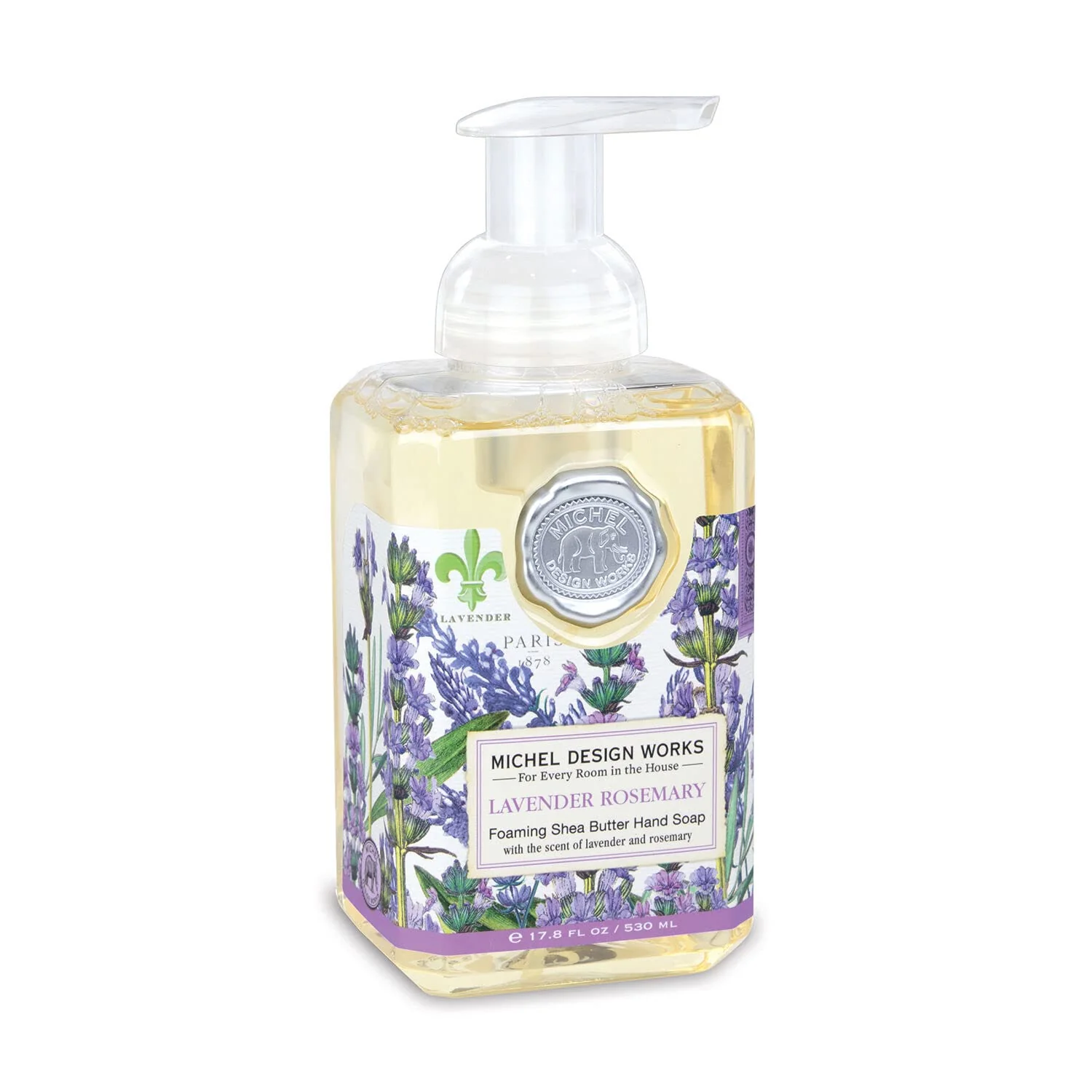 Authentic Michel Design Works Foaming Hand Soap Lavender Rosemary 17.8 Fl Oz Detailed