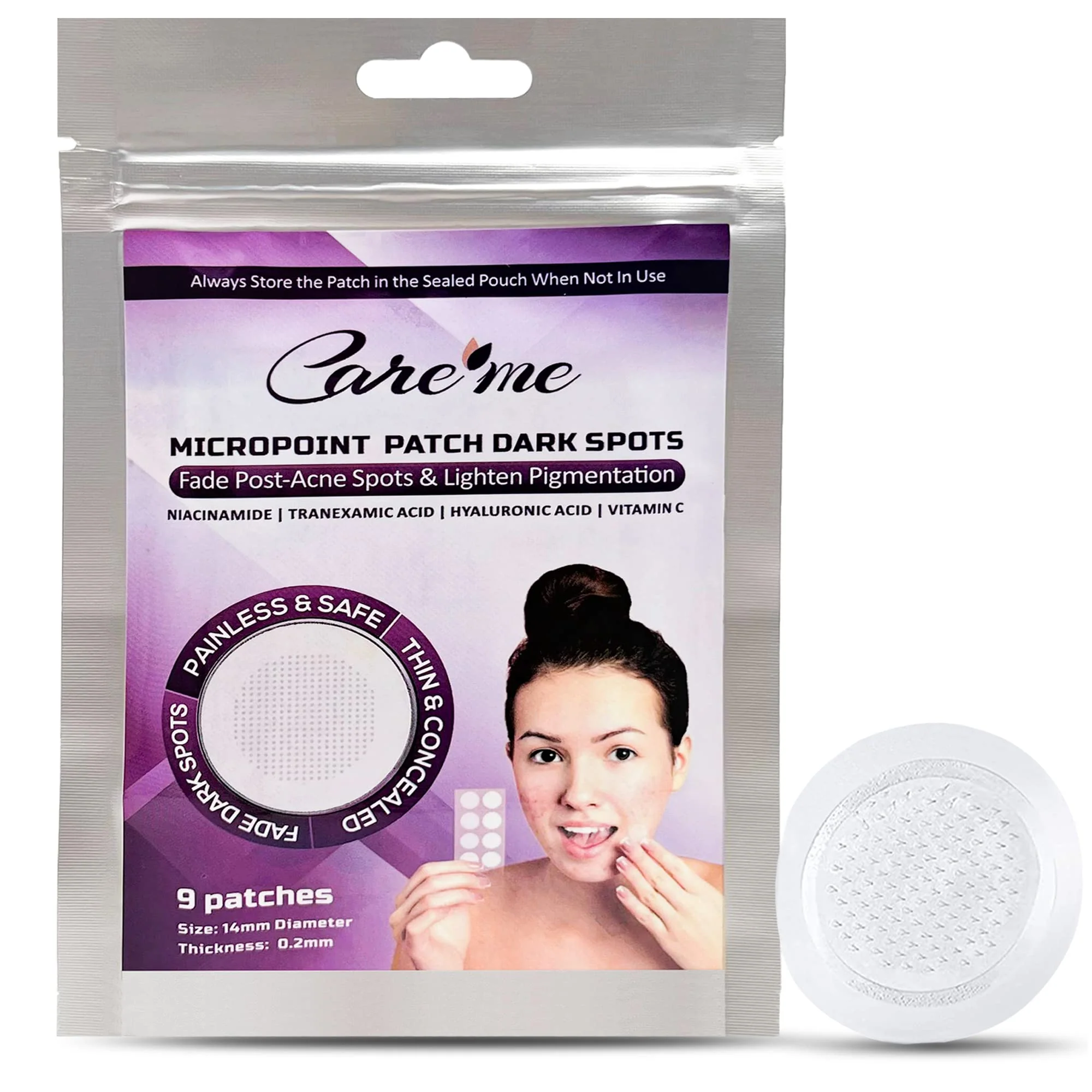 Detailed Microdart Dark Spot Patch with 127 Micropoints 1 Pack of 9 Patches - Fades Brightens Acne Marks Dark Spots Discoloration - Post-Acne Treatment Premium Material