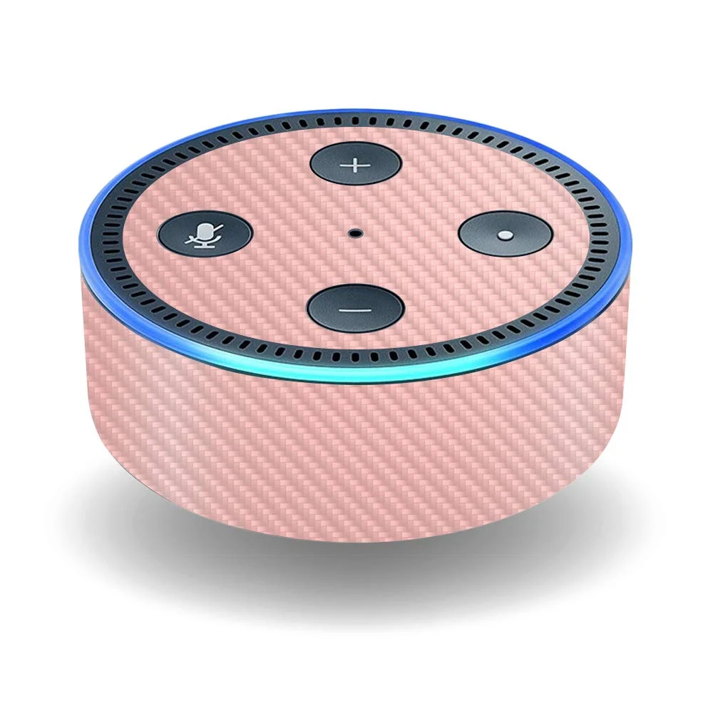 Soft MightySkins Carbon Fiber Skin for Amazon Echo Dot 2ND Gen - Solid Blush Protective Durable Textured Carbon Fiber Finish Easy to Apply Remove Green