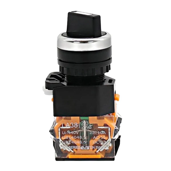 High-Quality Max Round 22mm Rotary Selector Switch 2 Positions 1NO1NC Latching LA38-11X 2 10A Relaxed