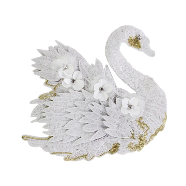 Easy-to-Use Max Swan 3D Swan Sequin Patches Applique for Clothes Hats Bags Decor White Swan Outstanding