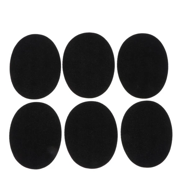 Luxury Max 6pcs Oval Shape Iron-on Patch Suede Elbow Applique Cloth Badge Black Smart
