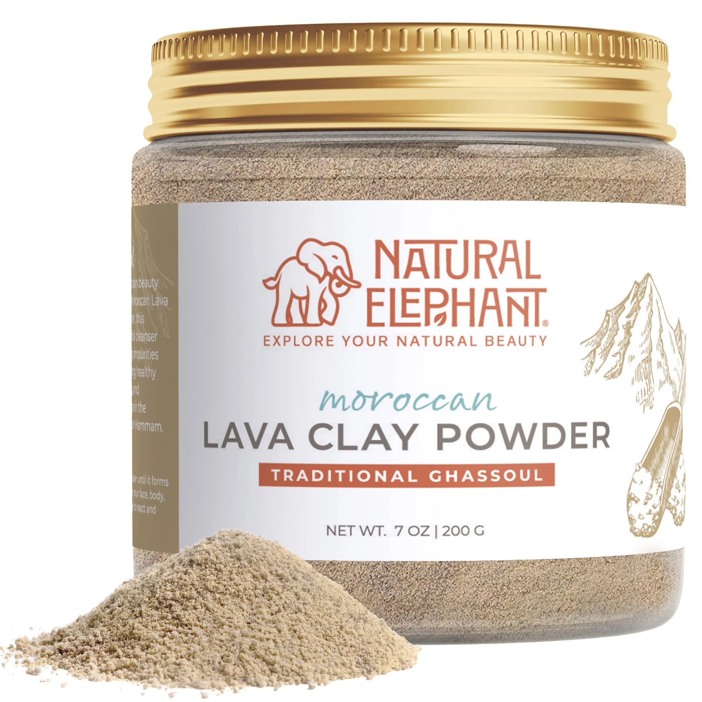Exceptional Natural Elephant Ghassoul Rhassoul Moroccan Lava Clay Powder Premium Material