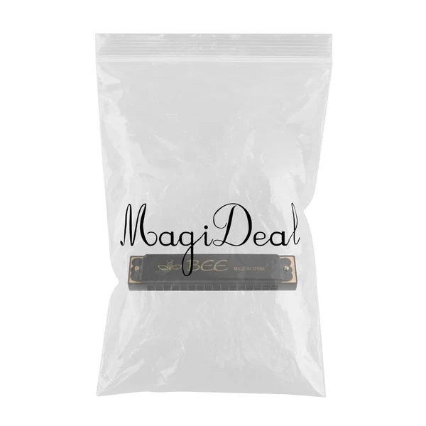 Exceptional Max 16 Holes C Key Tremolo Harmonica Mouth Organ Musical Instrument Gift Black Fine