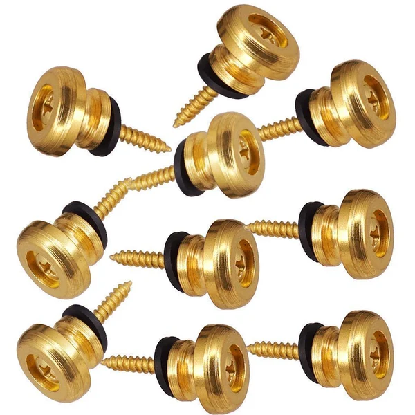 Artisan Max 10 Pieces Metal Strap Lock Buttons Buckle Gold for Guitar Bass Ukulele Accs Luxury