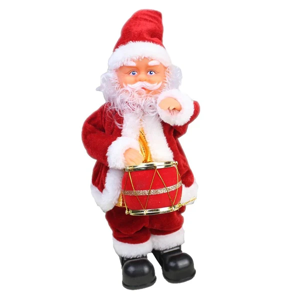 Enhanced Max Animated Musical Dancing Drum Santa Claus Christmas Doll Figure Home Decor Smooth