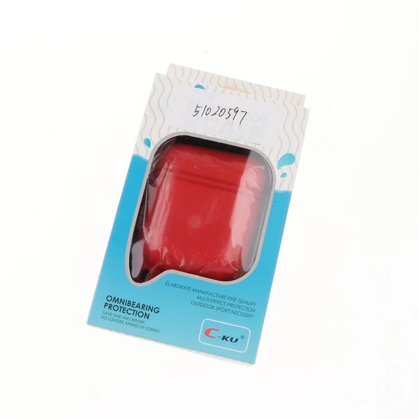 Clean Max Dust-plug Silicone Case for AirPods Charging Case w Carabiner Red First-Class