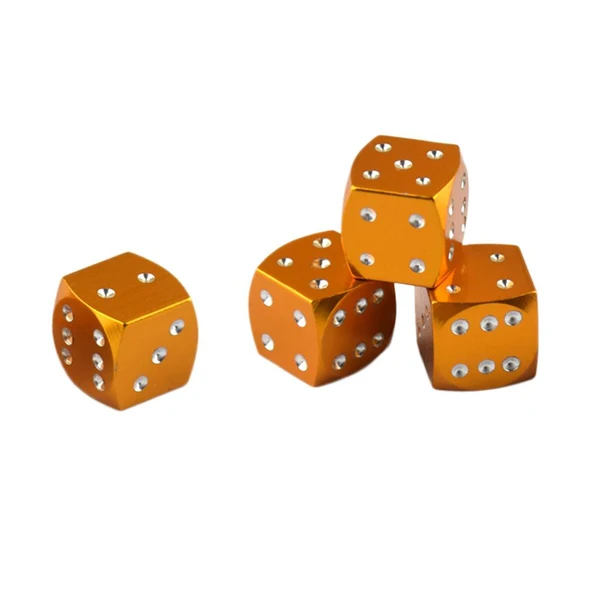 High-Quality Max 4 Pieces Dice Dust Valve Caps Novelty Fun Retro Auto Car-styling Golden Next-Generation