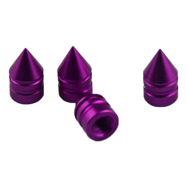 Natural Max 4 Pieces Aluminum Tire Rim Valve Wheel Spike Cover Stems Cap Purple Enhanced