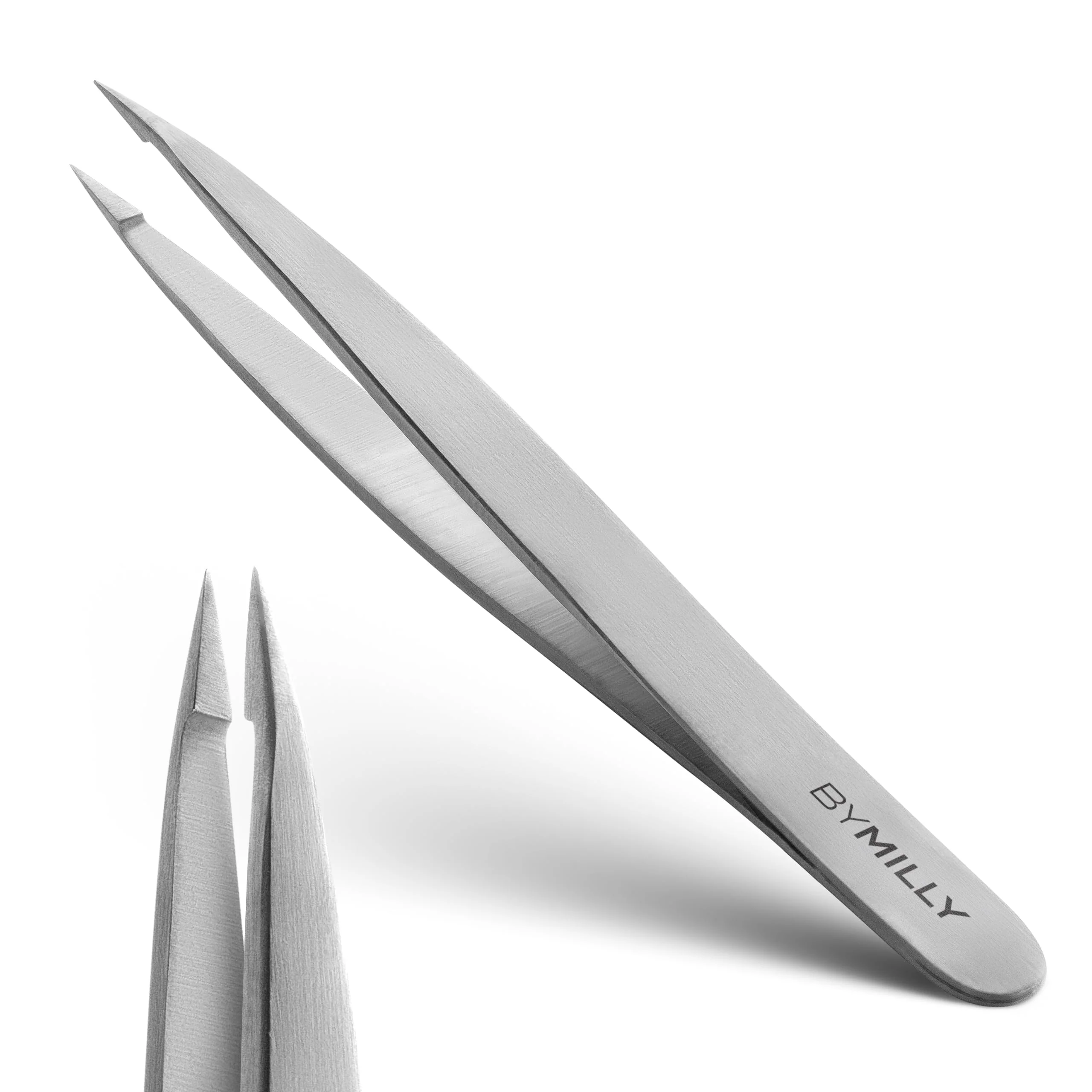 Classic By MILLY Pointed Tweezers High Carbon Stainless Steel Needle Nose Fine Point Precision Hair Removal ly Aligned Hand-Filed Sharp World-Class
