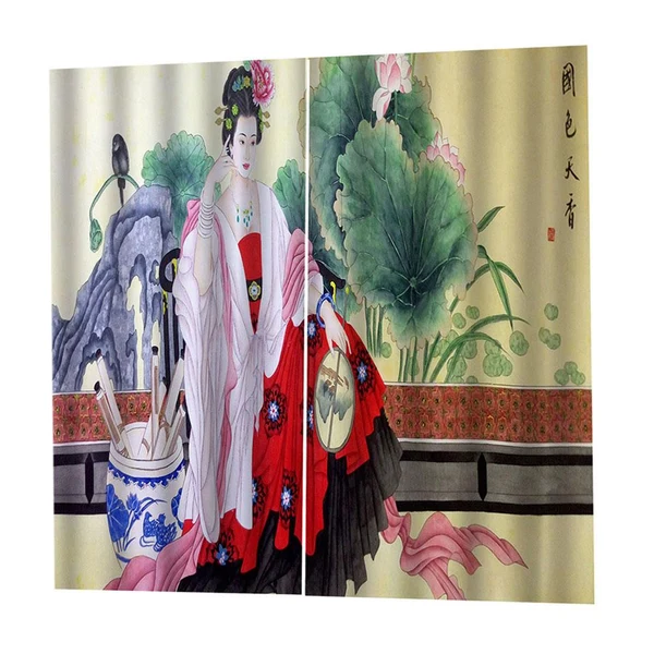 Powerful Max Waterproof Digital Print Curtain Child Room Blackout 2Panels Drapes -B Artisan