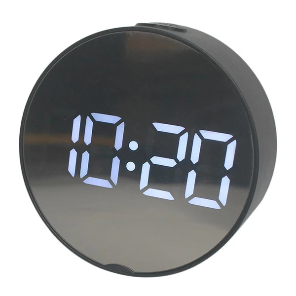 Breathable Max LED Large Screen Bedside Alarm Clock Digital Clock Black Frame White Light Lightweight