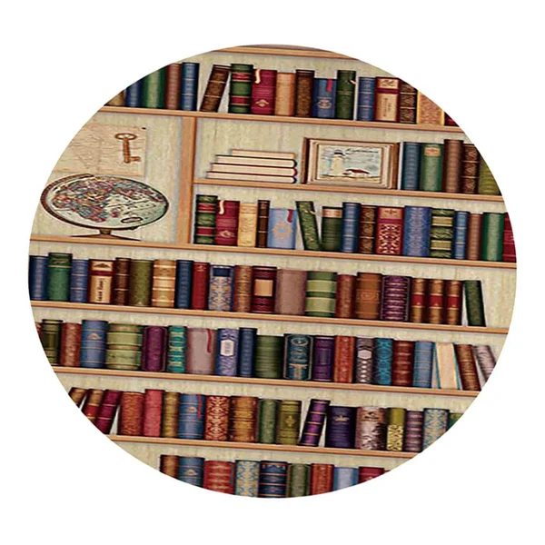 Long-Lasting Max Round 3D Books Waterproof Table Cover Tablecloth for Table 150cm Dia Verified