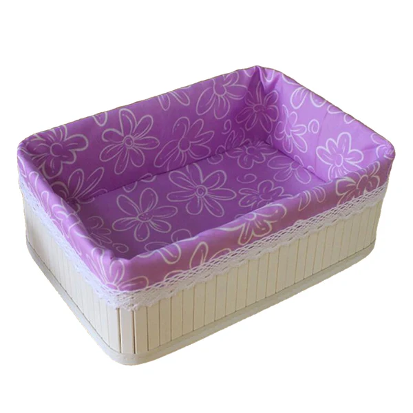 Pure Max Bamboo Woven Folding Storage Box Laundry Basket with Wood Lid 36x26x14CM Crafted