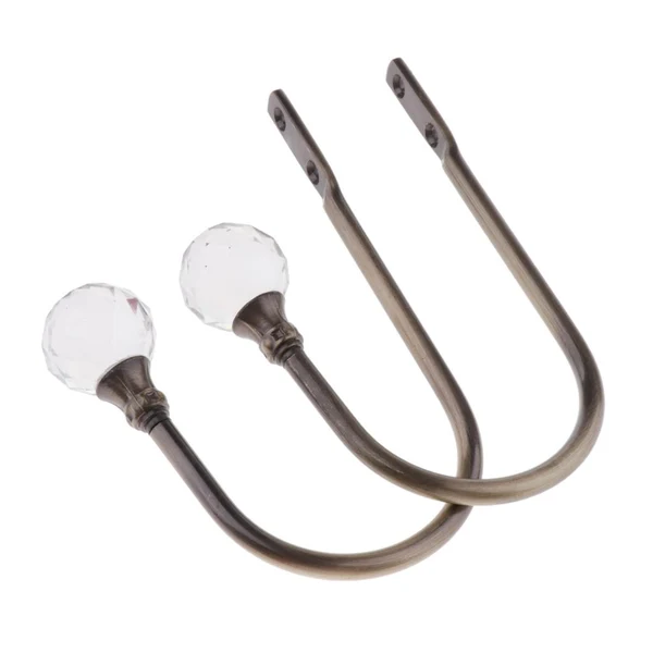 Verified Max 2Pcs Curtain Tieback Hooks U Tie Backs for Voiles Curtain Holdback Bronze Powerful