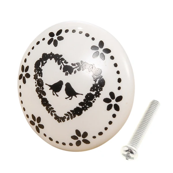 Long-Lasting Max Round Ceramic Cabinet Knobs Home Furniture Decorative Handle Pull Style02 Easy-to-Use