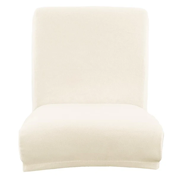 Flexible Max Stretch Short Low Back Chair Cover Bar Counter Stool Slipcover Creamy Comfortable