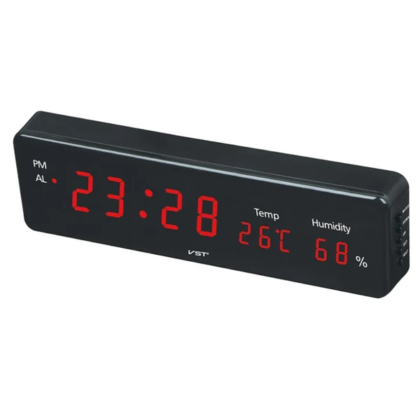 Elite Max Led Digital Alarm Clock Temperature Humidity Display Clock Red Flexible