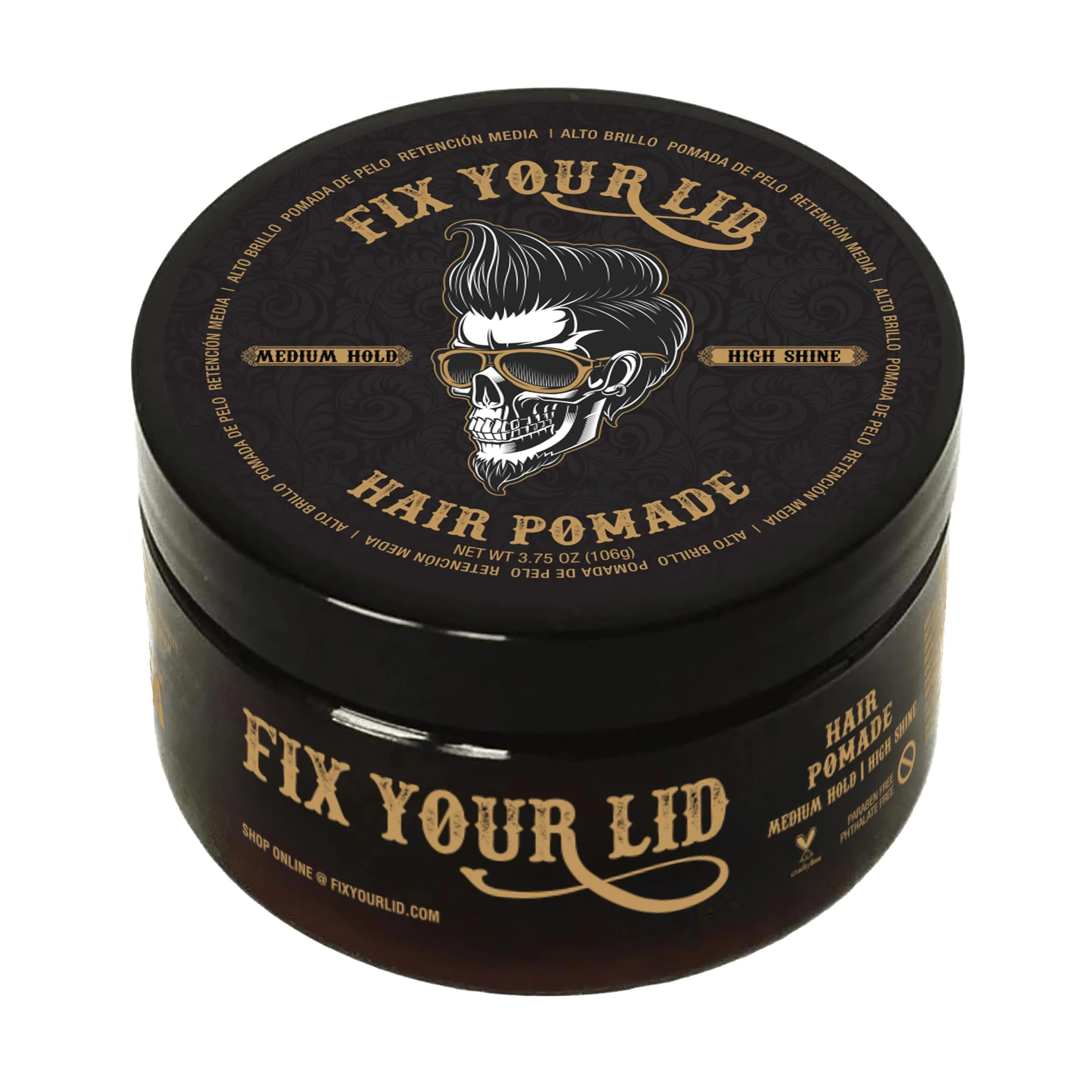 Reliable Fix Your Lid Hair Pomade for Men - Water Based Pomade Medium Hold High Shine - Easy to Wash Out - All Hair Types - 3.75oz Fine Crafted